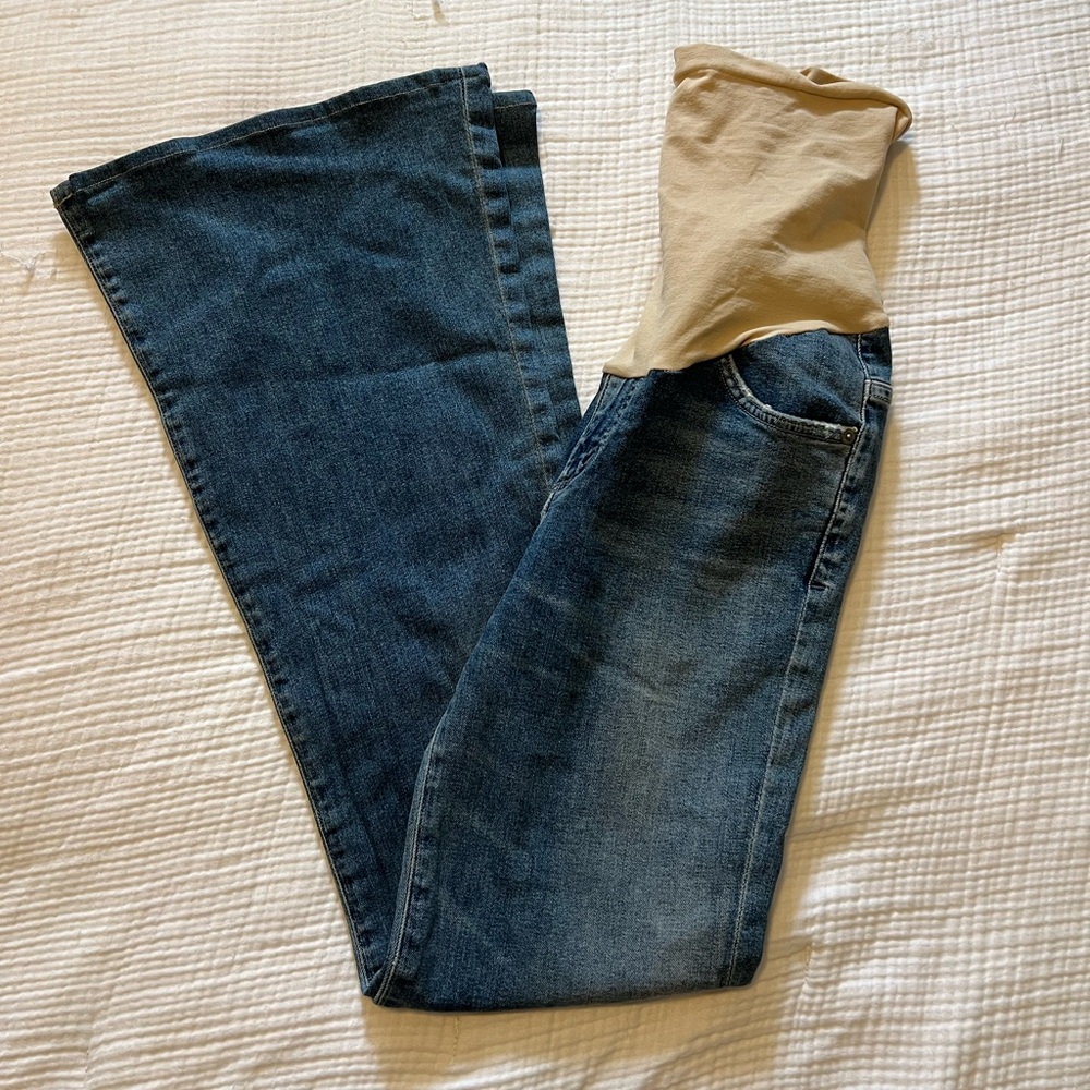 Citizens Of Humanity medium wash Flare Jeans maternity over the belly